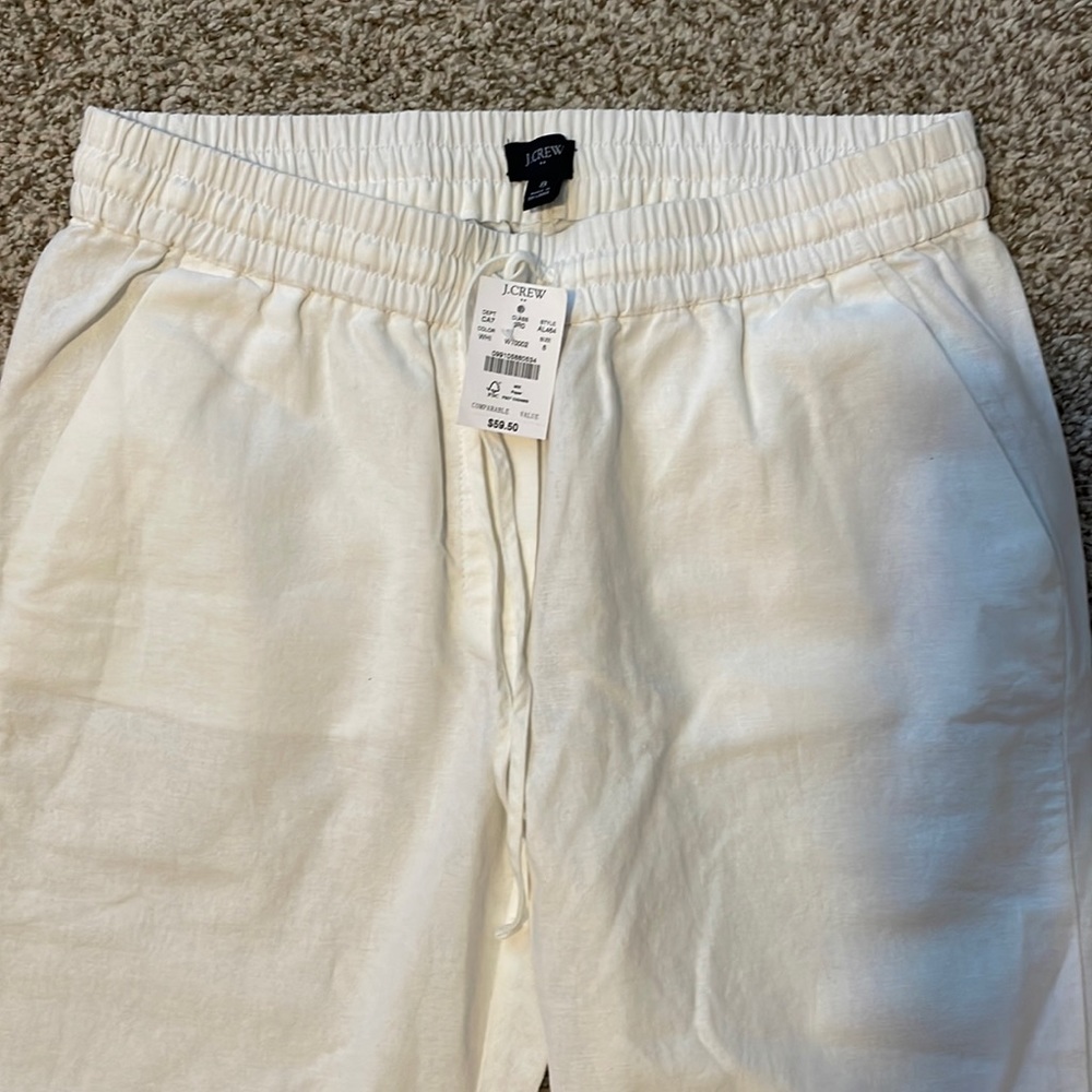 J Crew White Linen Pant